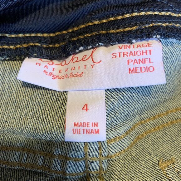 MATERNITY Jeans INGRID & ISABEL Crossover Panel Vintage Straight Capri's size 4 - Picture 6 of 7